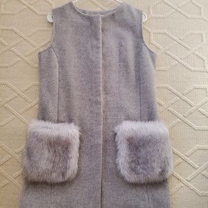 Unreal Fur Wool Blend Gilet w/ tags